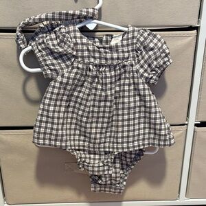 Carter's Black and White Plaid Diaper Cover Set